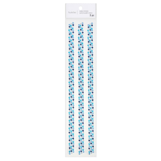 12 Packs: 3 ct. (36 total) Blue & White Rhinestone Borders by Recollections™